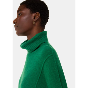 Whistles Green Wool Mix Roll Neck Knit